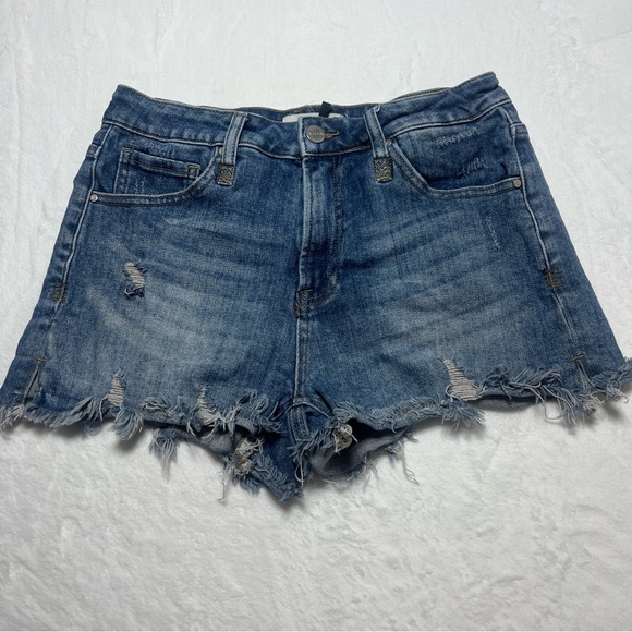 Risen Denim Distressed Women Shorts - Picture 1 of 7